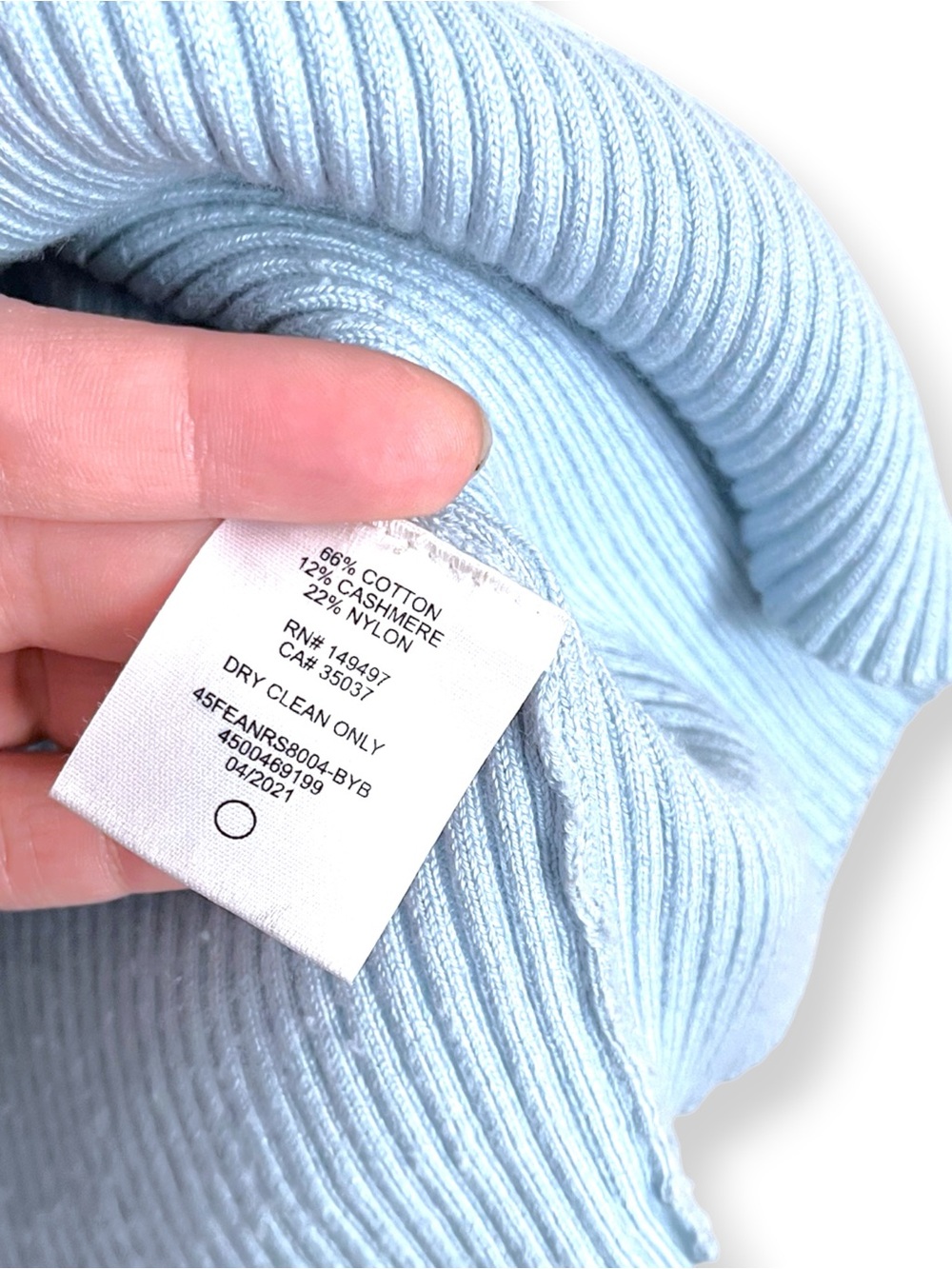 Favorite Daughter Lena Cashmere Cotton Ribbed Midi Skirt Size XL Baby Blue - Picture 7 of 8